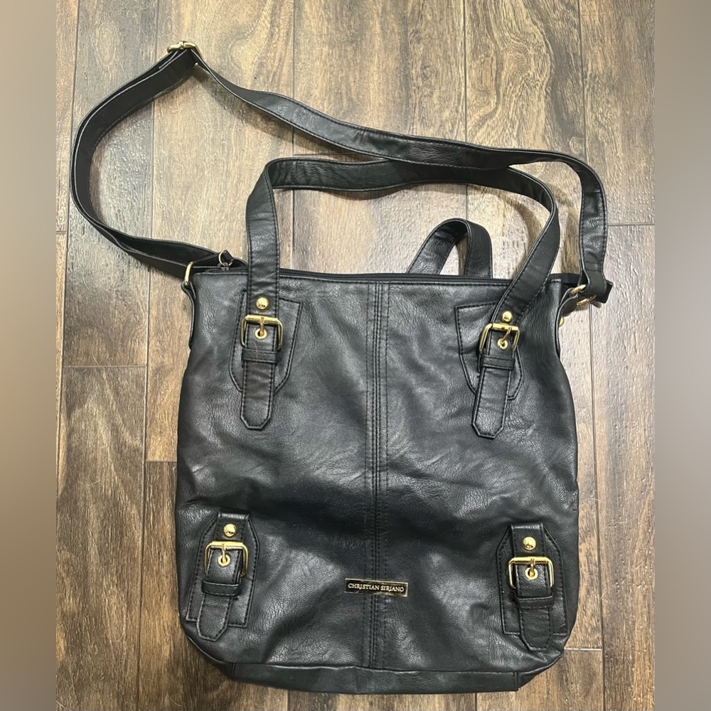 Christian Siriano Black Strappy Multi Use Handbag